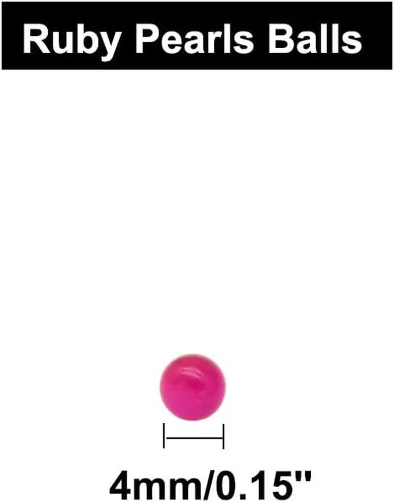 4Mm Ruby Pearls Balls Insert Ruby Ball for Jewelry Making, Bracelets, Necklaces, Crafts, Laboratory Chemicals(16 Pack)