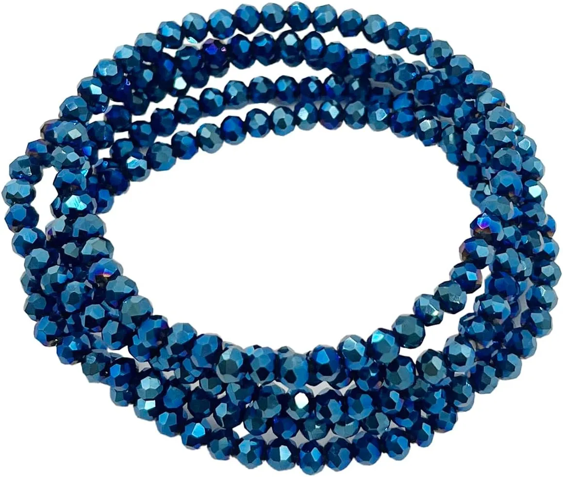 5 Pcs Crystal Bracelets for Women Stackable Layering Stretch Bracelets Glass Bead Bracelet Boho Bracelet Set