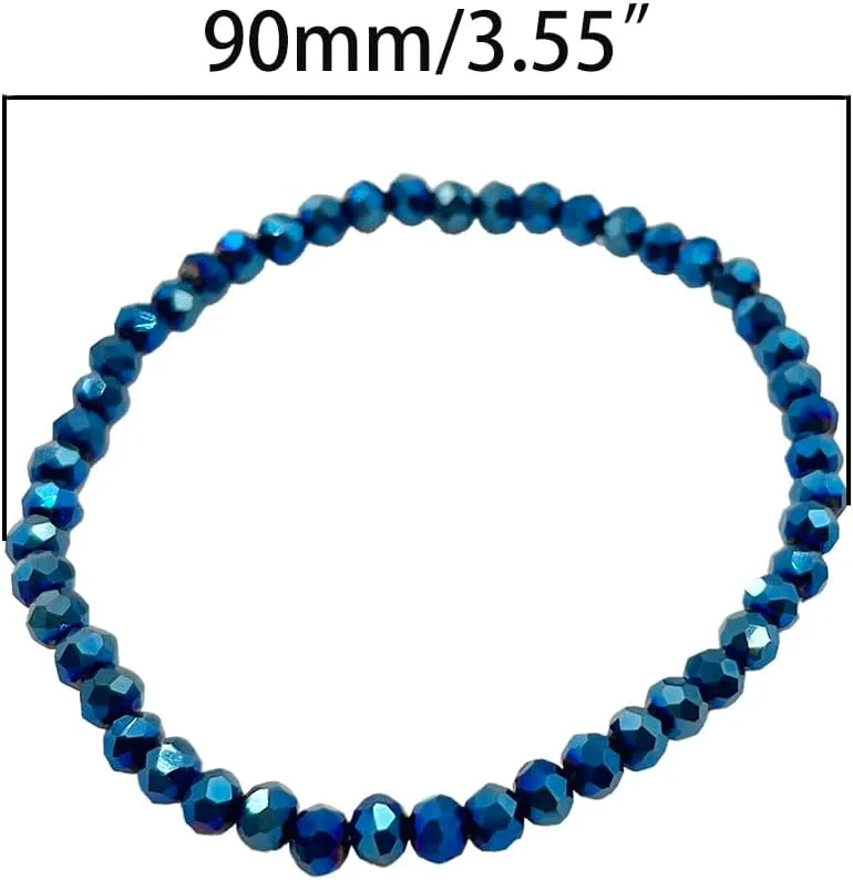 5 Pcs Crystal Bracelets for Women Stackable Layering Stretch Bracelets Glass Bead Bracelet Boho Bracelet Set