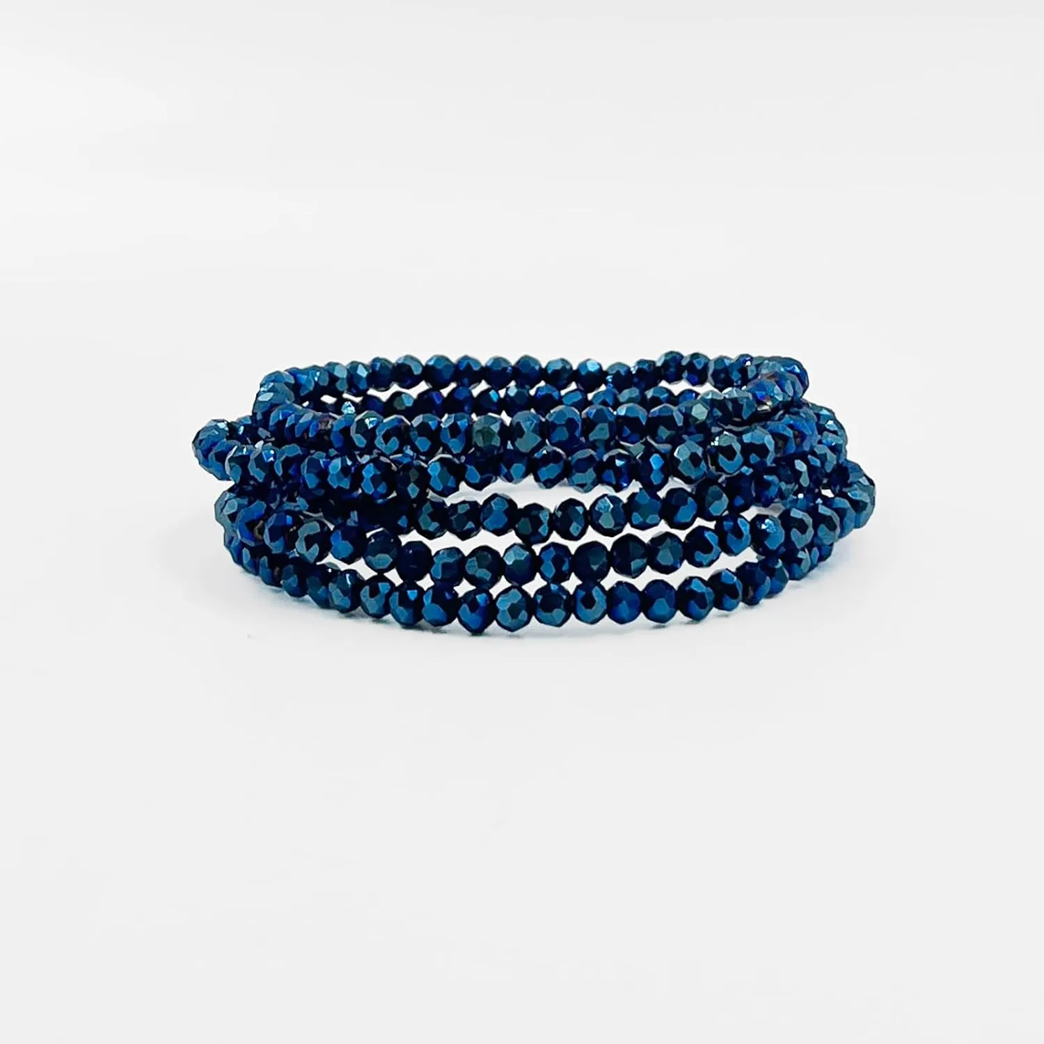 5 Pcs Crystal Bracelets for Women Stackable Layering Stretch Bracelets Glass Bead Bracelet Boho Bracelet Set