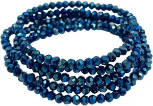 5 Pcs Crystal Bracelets for Women Stackable Layering Stretch Bracelets Glass Bead Bracelet Boho Bracelet Set