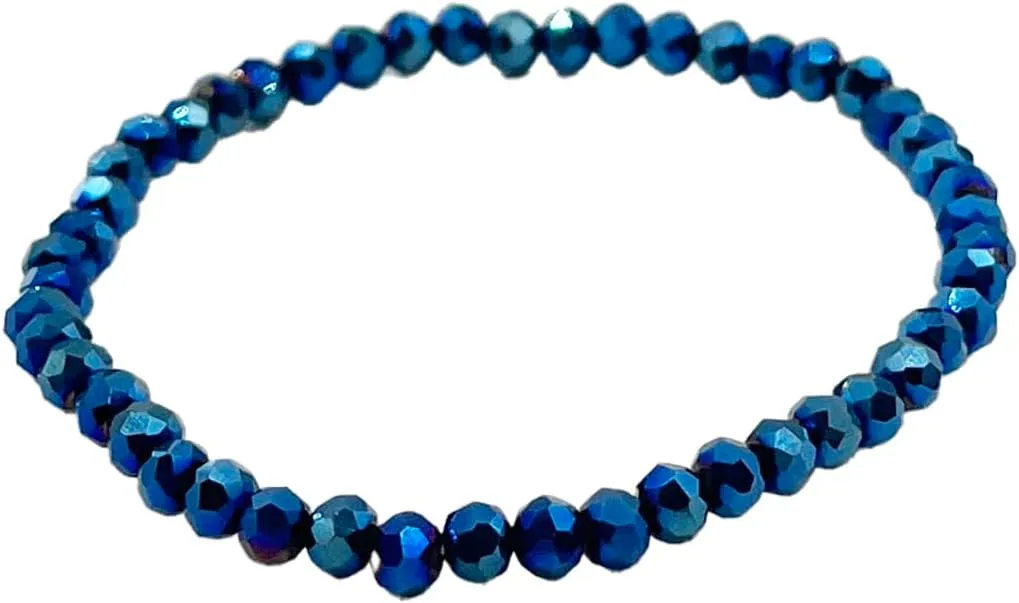 5 Pcs Crystal Bracelets for Women Stackable Layering Stretch Bracelets Glass Bead Bracelet Boho Bracelet Set