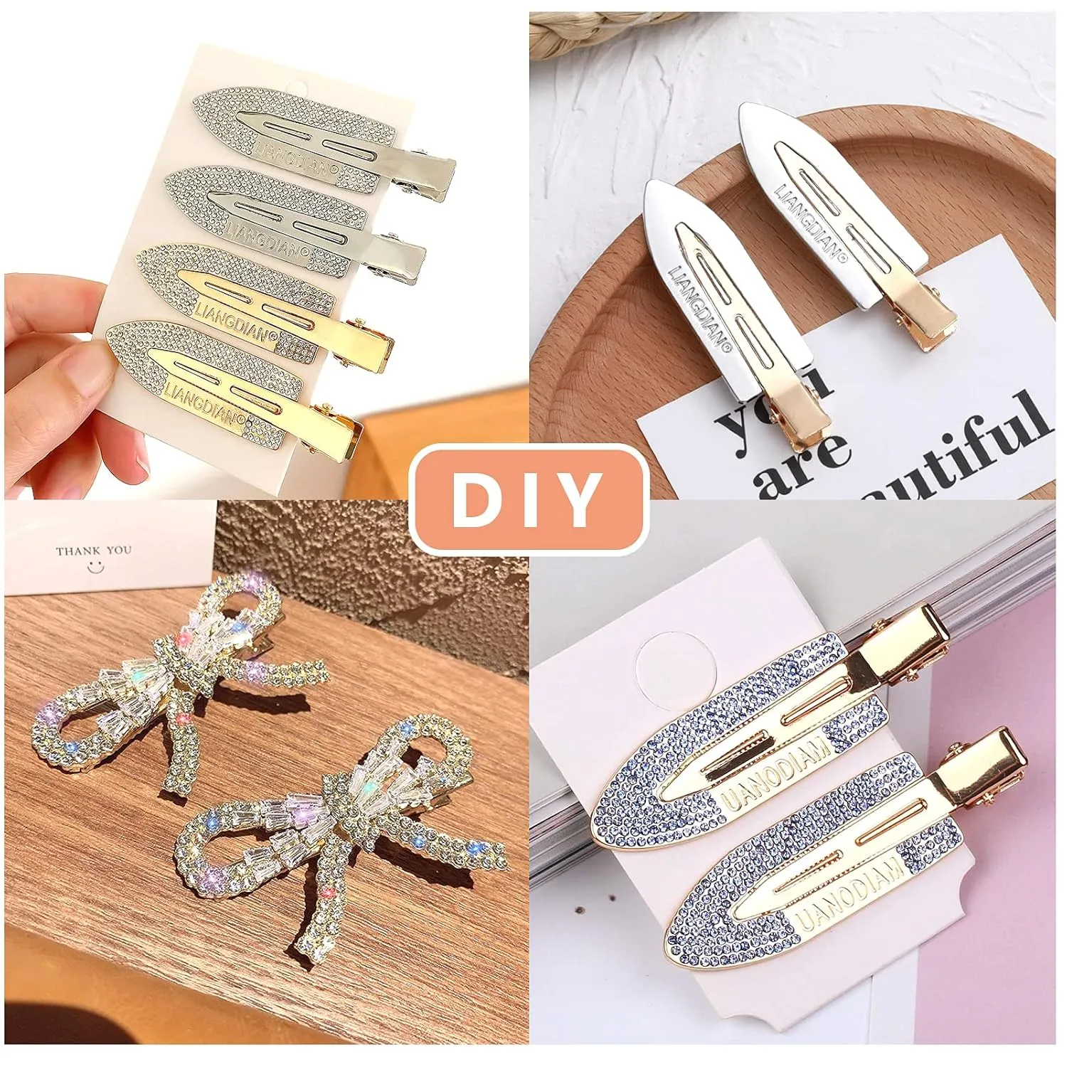 50pcs Golden Single Prong Curl Clips Alloy Alligator Hair Pins Clips Sectioning Hair Clips for Hair Extensions Styling Haircut Crafting, 5.6 cm x 0.83 cm x 1.1 cm