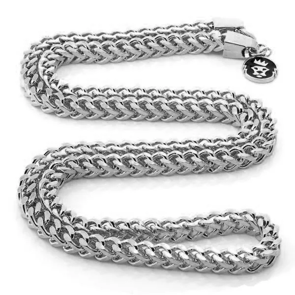 6mm White Gold Stainless Steel Franco Chain