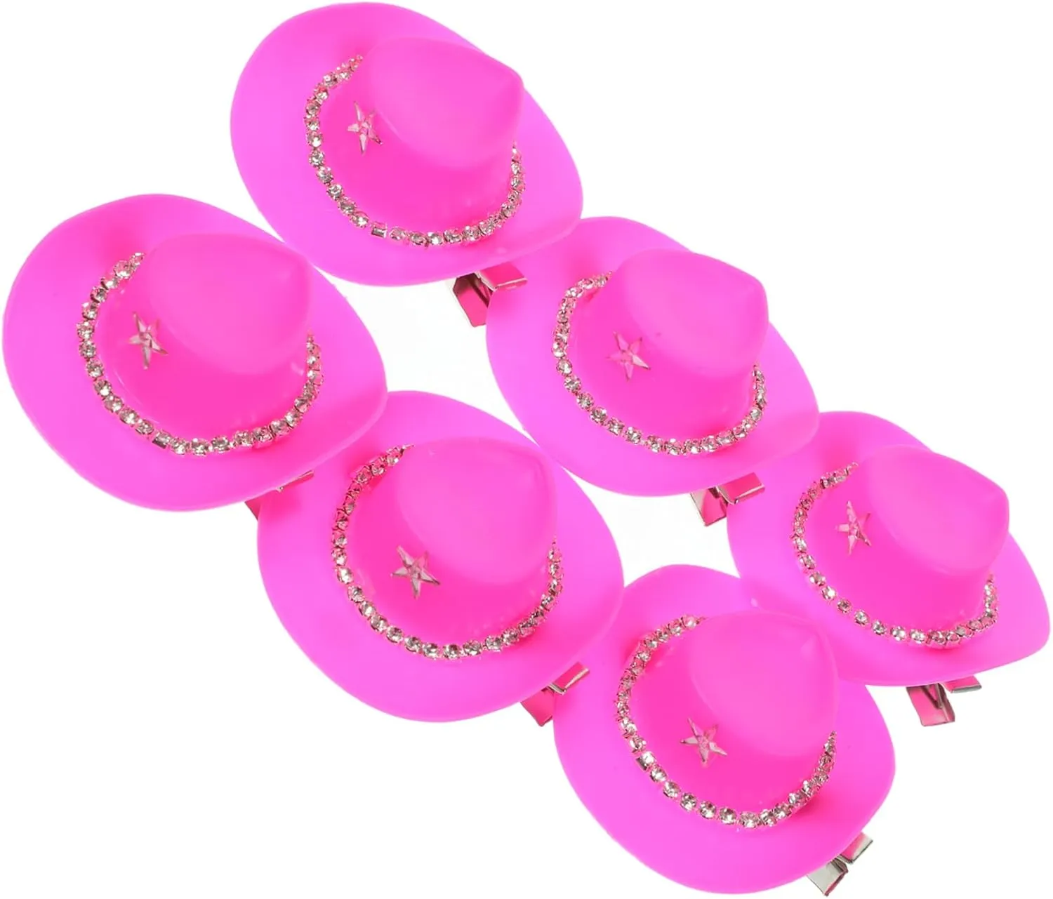 6Pcs Cowboy Hat Hair Clips for Women Decorative Luau Party Accessories Easy to Wear Hat Hairpins Charming Hair Barrettes for Weddings and Special Occasions