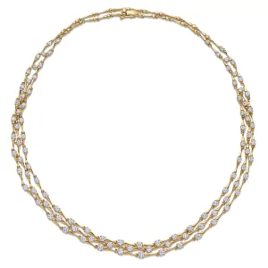 7.84ctw Three-Row Diamond Necklace