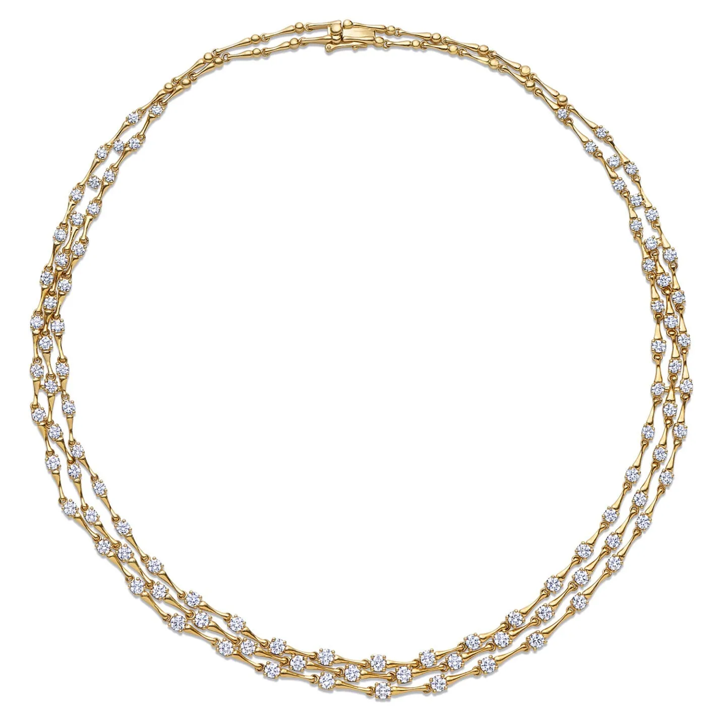 7.84ctw Three-Row Diamond Necklace