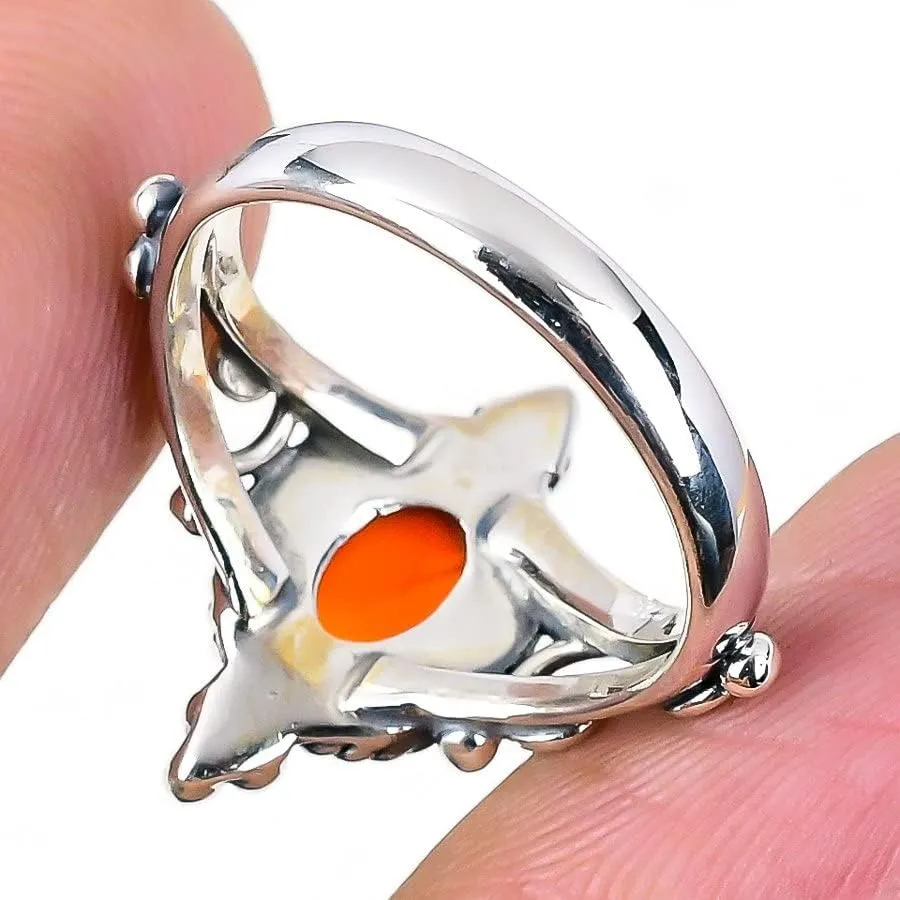 925 Sterling Silver Adjustable Ring - Oval Shape Gemstone Handmade Ring for Women, Statement Jewelry Gift for Her