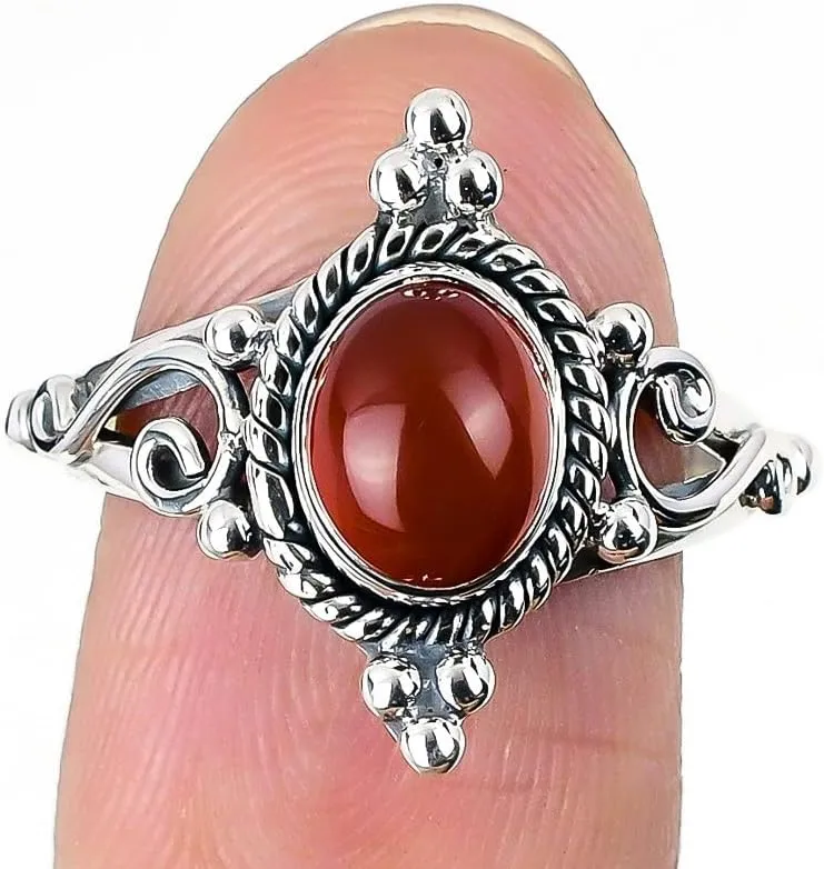 925 Sterling Silver Adjustable Ring - Oval Shape Gemstone Handmade Ring for Women, Statement Jewelry Gift for Her