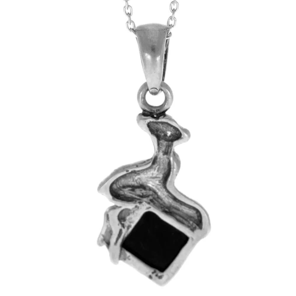 925 Sterling Silver & Genuine Baltic Amber Classic  Fawn Pendant - K218