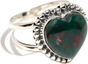 925 Sterling Silver Heart Shape Gemstone Ring for Women, Handmade Jewelry Gift for Her