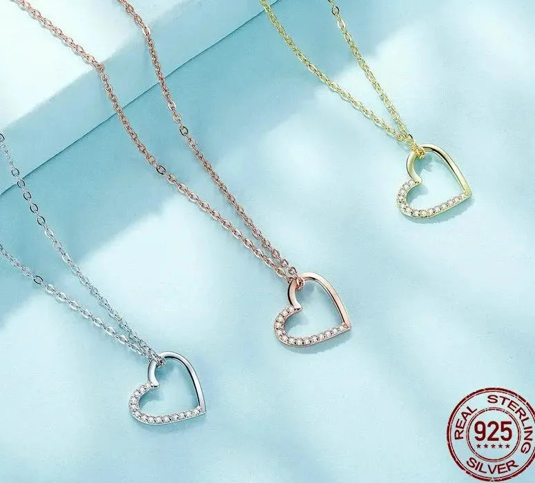 925 Sterling Silver love Pendant Necklace