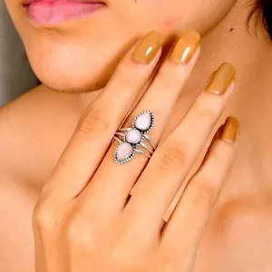925 Sterling Silver Ring, Pear Shape Handmade Gemstone, Adjustable
