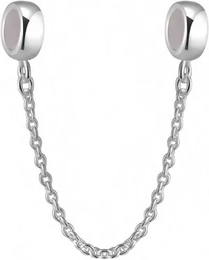 925 Sterling Silver Stopper Safety Chain Bead Charm For European Charm Bracelets