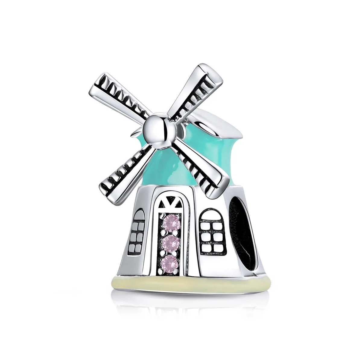 925 Sterling Silver Windmill Beads For Diy Bracelets & Necklaces
