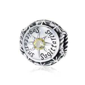 925 Sterling Silver Zodiac Beads For Diy Bracelets & Necklaces Sagittarius Style - Sagittarius