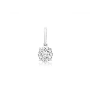 9ct White Gold Sml Round Zirconia Pendant PN1013W
