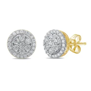 9ct Yellow Gold 1.00ct Diamond Stud Earrings