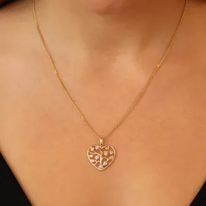 9K Yellow Gold Tdw. 0.10ct Diamond Tree Pendant - 20711030