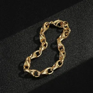 9mm Gold 3D Patterned Tulip Bracelet 8/9 Inch