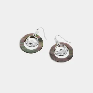 Abalone Sea Waves Earrings - Silver