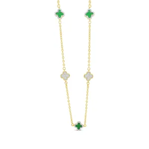 Absolute Gold Clover Short Length Necklace - Green