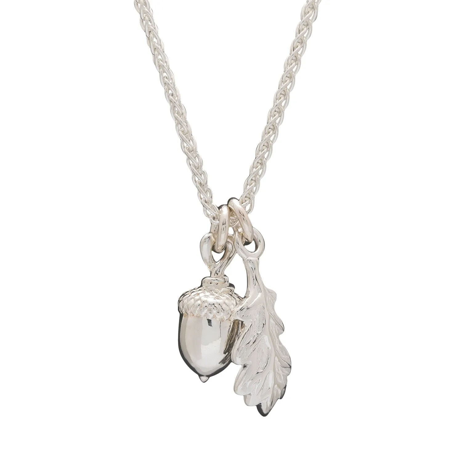 Acorn & Oak Leaf Silver Necklace