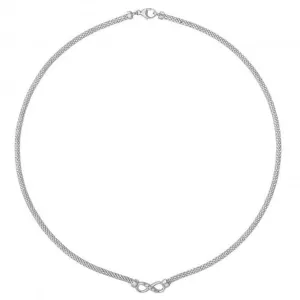 Acotis Silver Necklace Rhodium Plated Mesh Zirconia Set  G3272