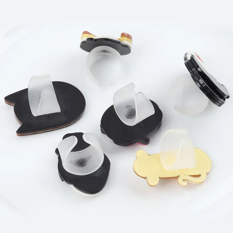 Adjustable Lovely Chic Lady Icons Acrylic Rings