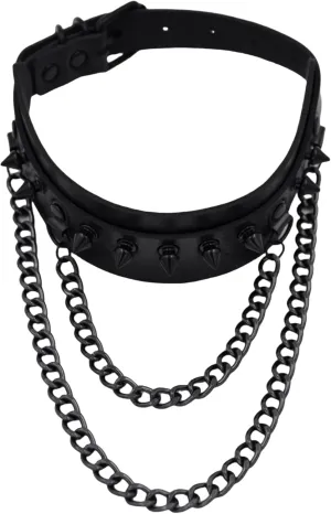 Adjustable Women's Collar Necklaces Leather Choker Necklaces with Layer PU Necklace Chain for Women Gothic Jewelry Black Bdsm Collar