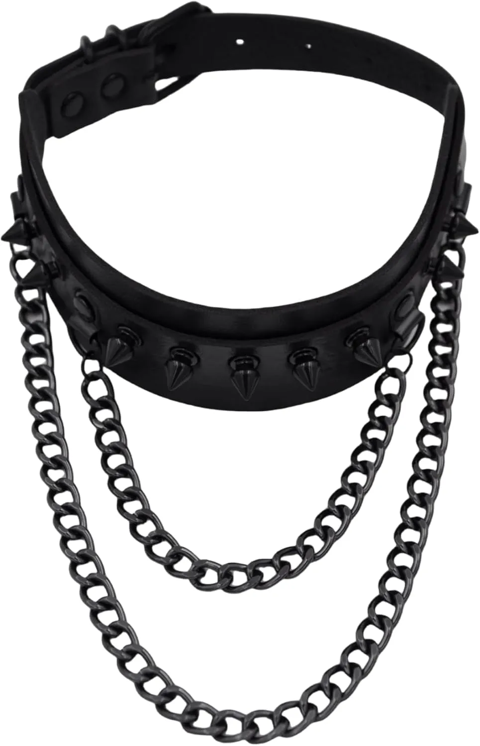 Adjustable Women's Collar Necklaces Leather Choker Necklaces with Layer PU Necklace Chain for Women Gothic Jewelry Black Bdsm Collar