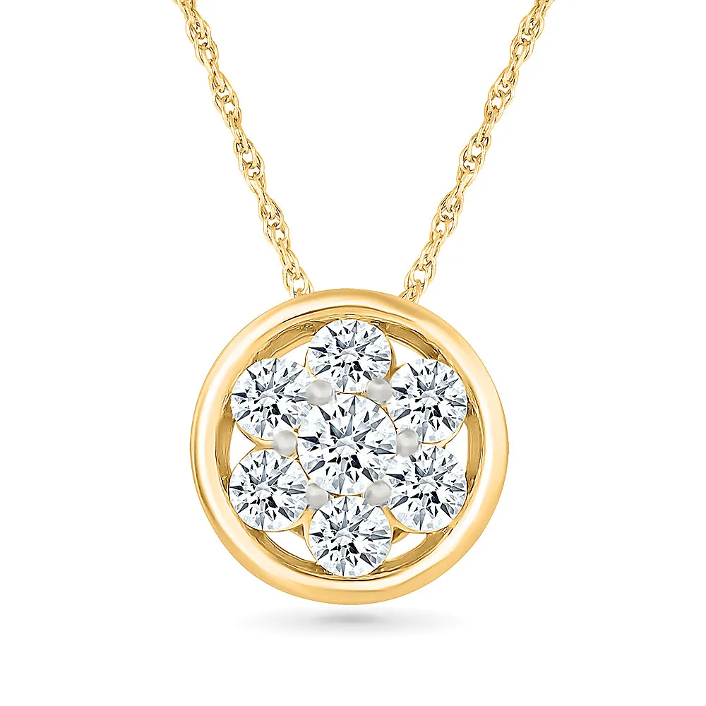 Affection Round Gold & Diamond Pendant