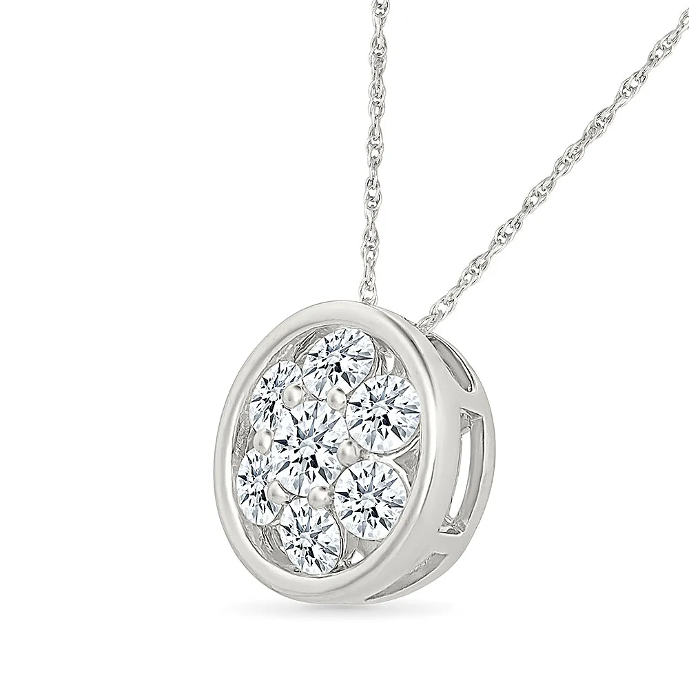 Affection Round Gold & Diamond Pendant