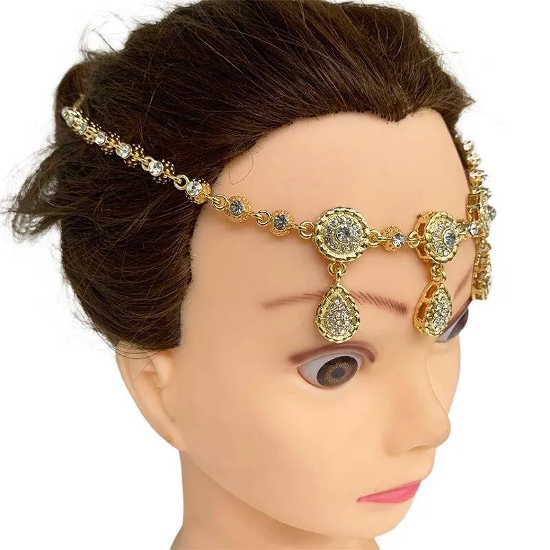 Algerian Style Vintage Crystal Tiara Necklace Dual Use Bridal Tiara