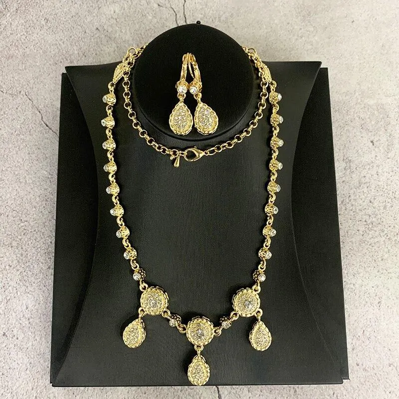Algerian Style Vintage Crystal Tiara Necklace Dual Use Bridal Tiara