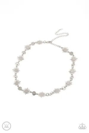 Astro Goddess - Silver - Sunburst Paparazzi Choker Necklace