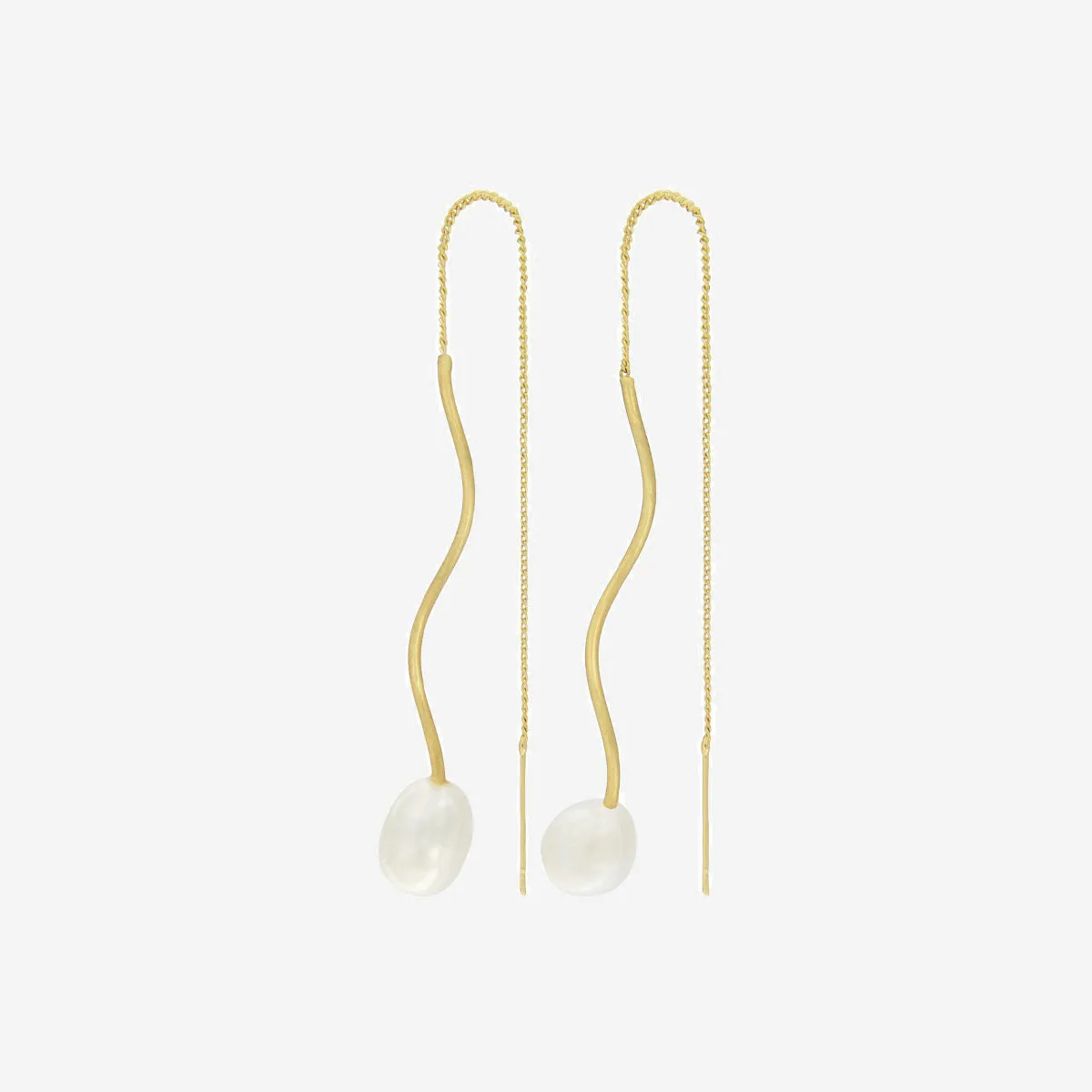 AUDREY SIMPLE ORGANIC CHAIN EARRING GOLD PLATING