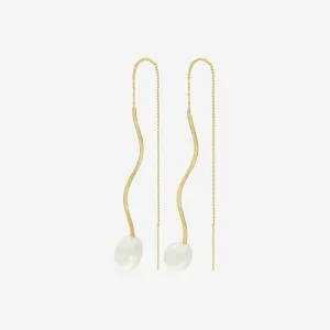 AUDREY SIMPLE ORGANIC CHAIN EARRING GOLD PLATING