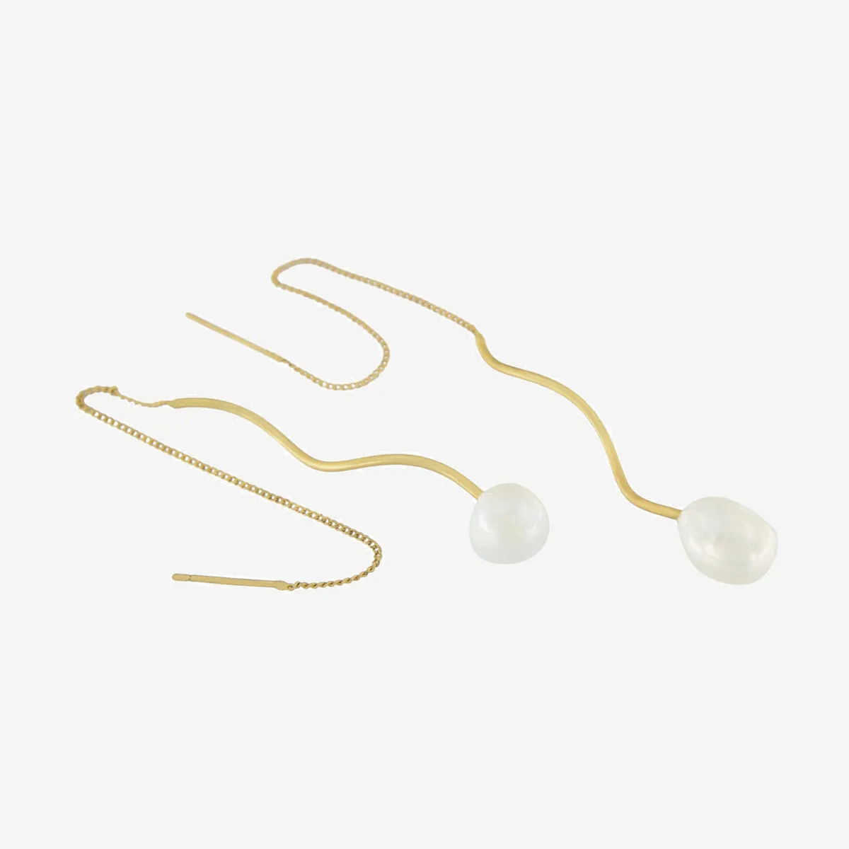 AUDREY SIMPLE ORGANIC CHAIN EARRING GOLD PLATING