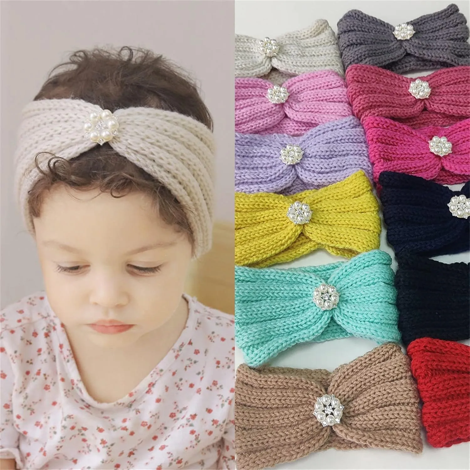 Baby Girl Bows and Headbands Girl Headband Baby Girls Headband Newborn Headbands with Bow Baby-Shower Gift (C, One Size)