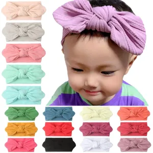 Baby Headbands With Big Baby Bows Nylon Hairbands Handmade Hair Accessories for Baby Girls Newborn Infant (M, One Size)