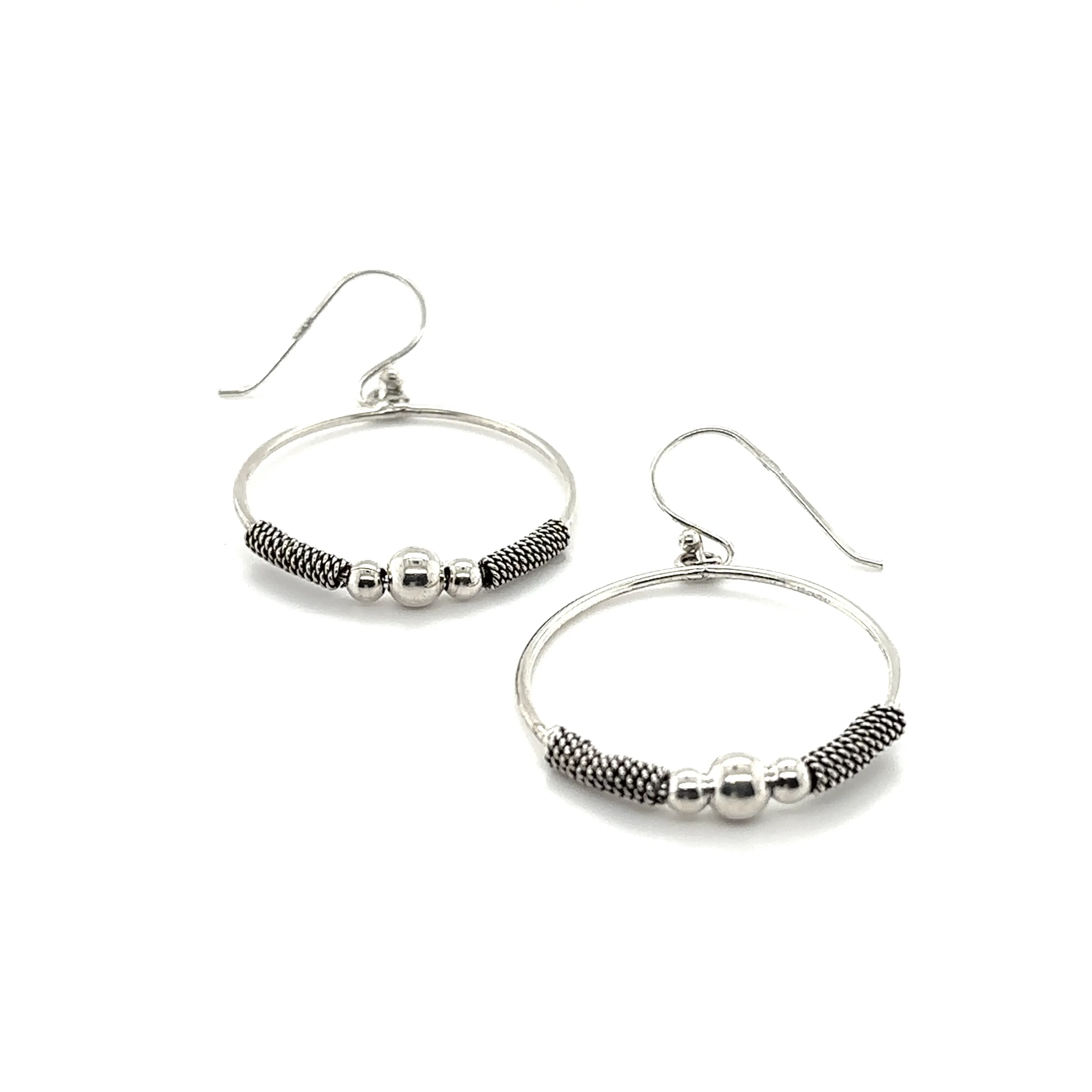 Bali Style Circle Drop Earrings