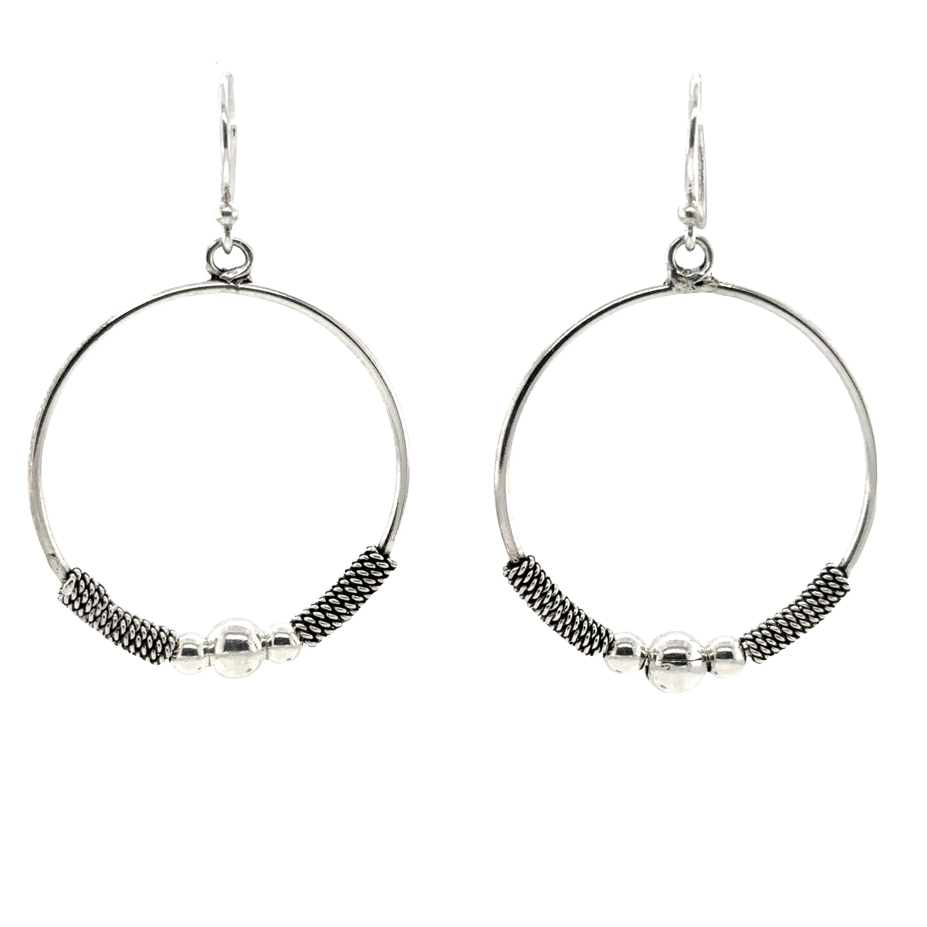 Bali Style Circle Drop Earrings