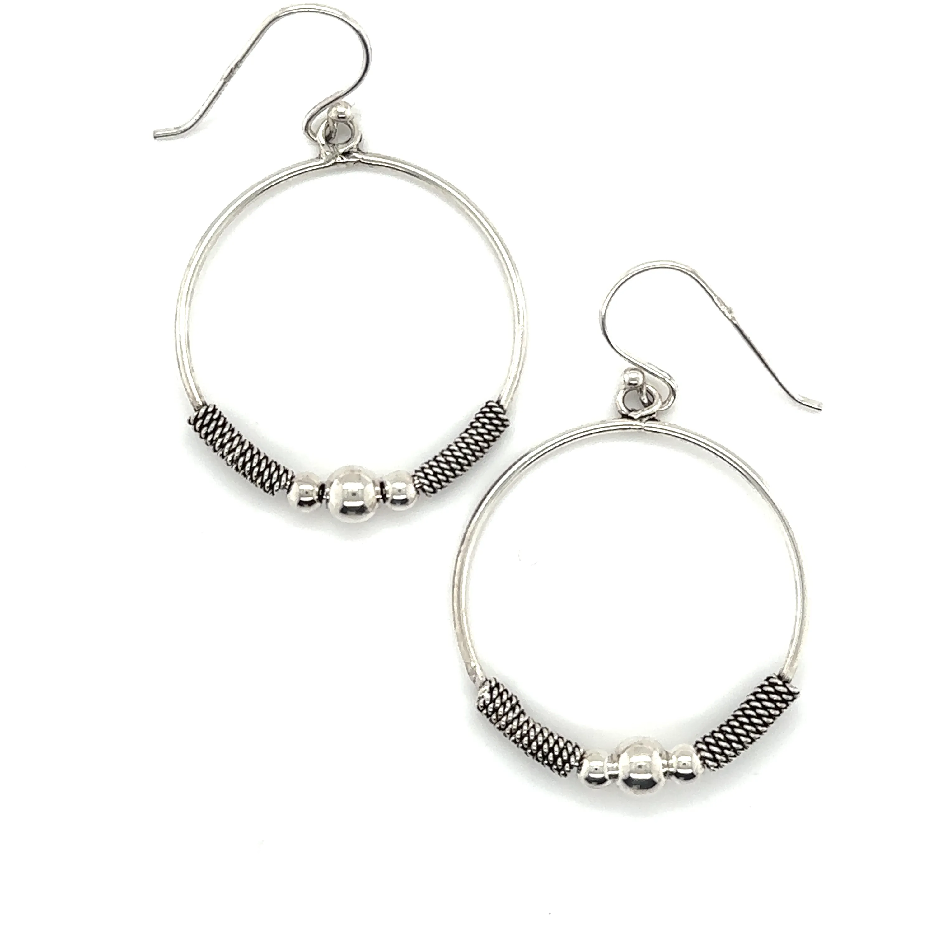 Bali Style Circle Drop Earrings