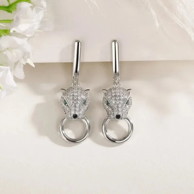Banquet Party Cheetah Trendy Quality Gorgeous Wedding Zircon Fashionable Luxury Earring