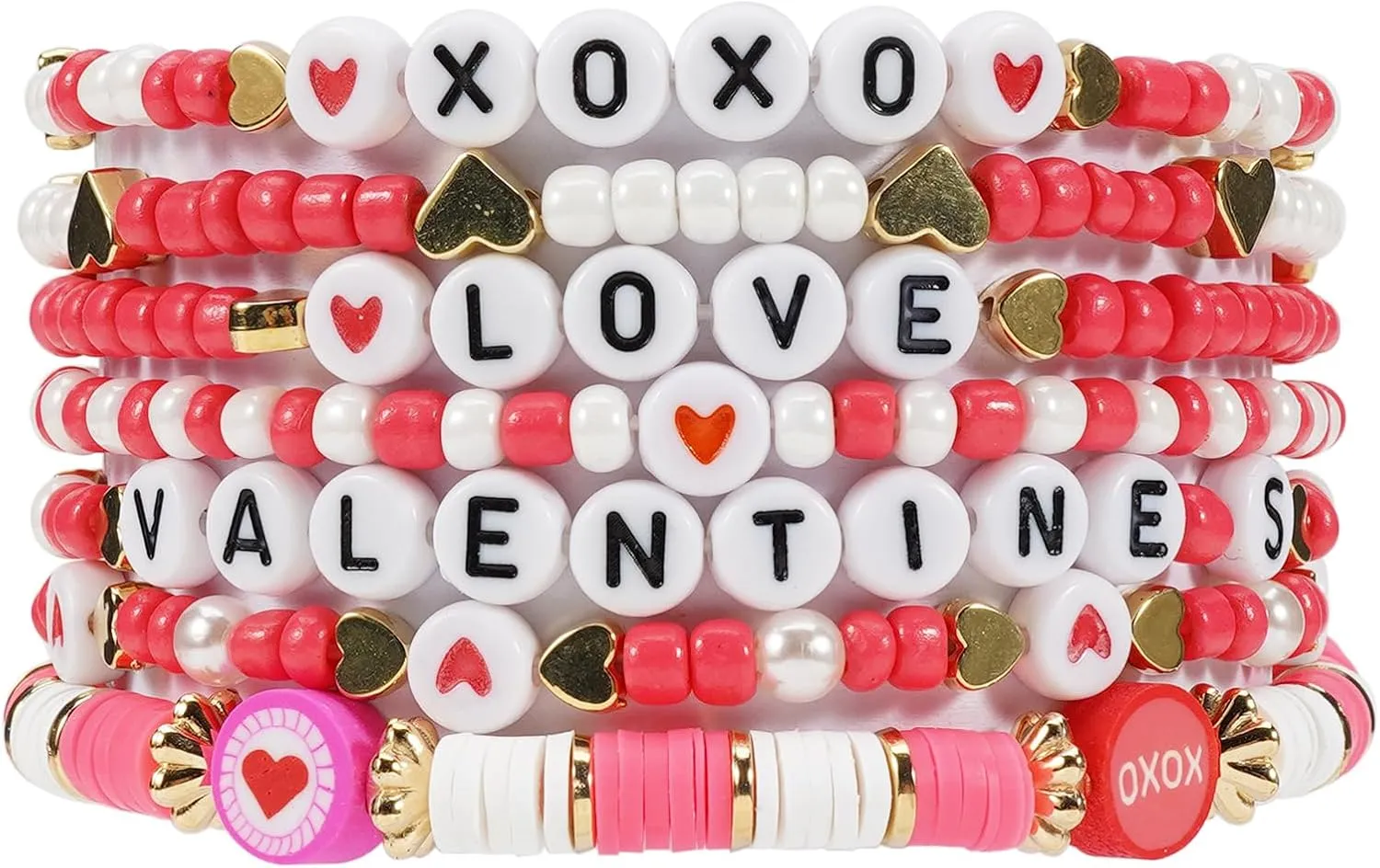 Beaded Stretch Bracelet Set for Women, Stackable Layered Design Bracelet
