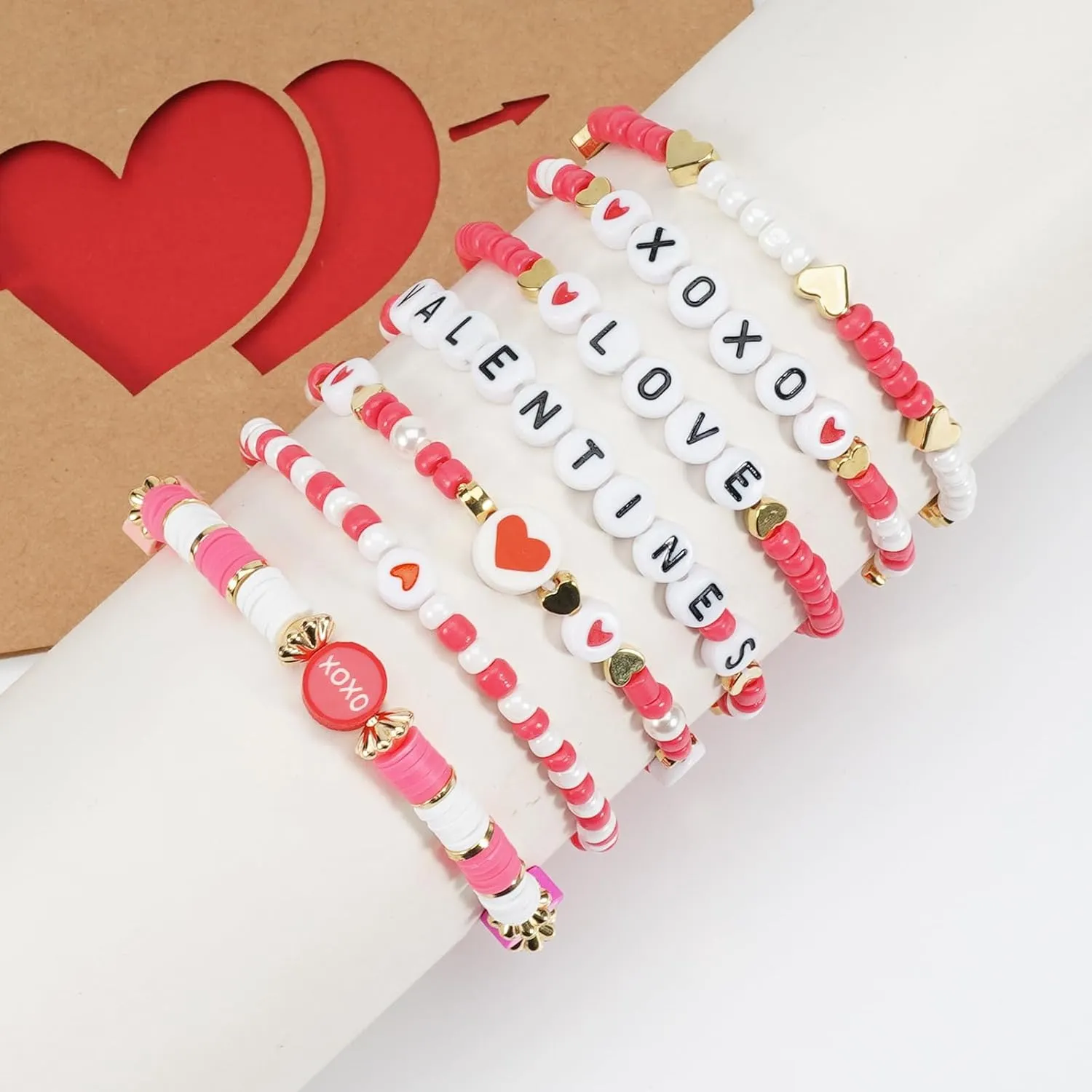 Beaded Stretch Bracelet Set for Women, Stackable Layered Design Bracelet