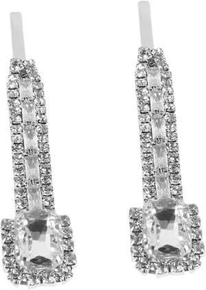 Beaupretty 2pcs Rhinestone Hair Clips for Women Decorative Bling Hair Barrettes Sparkling for Weddings Parties and Special Occasions