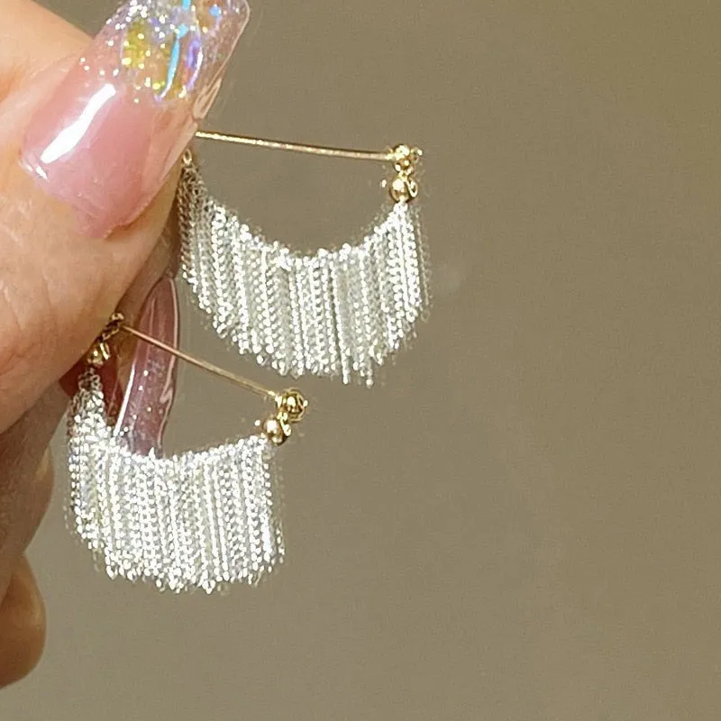 Beautiful Tassel Earrings For Women  New Elegant Simple Temperament Drop Earrings