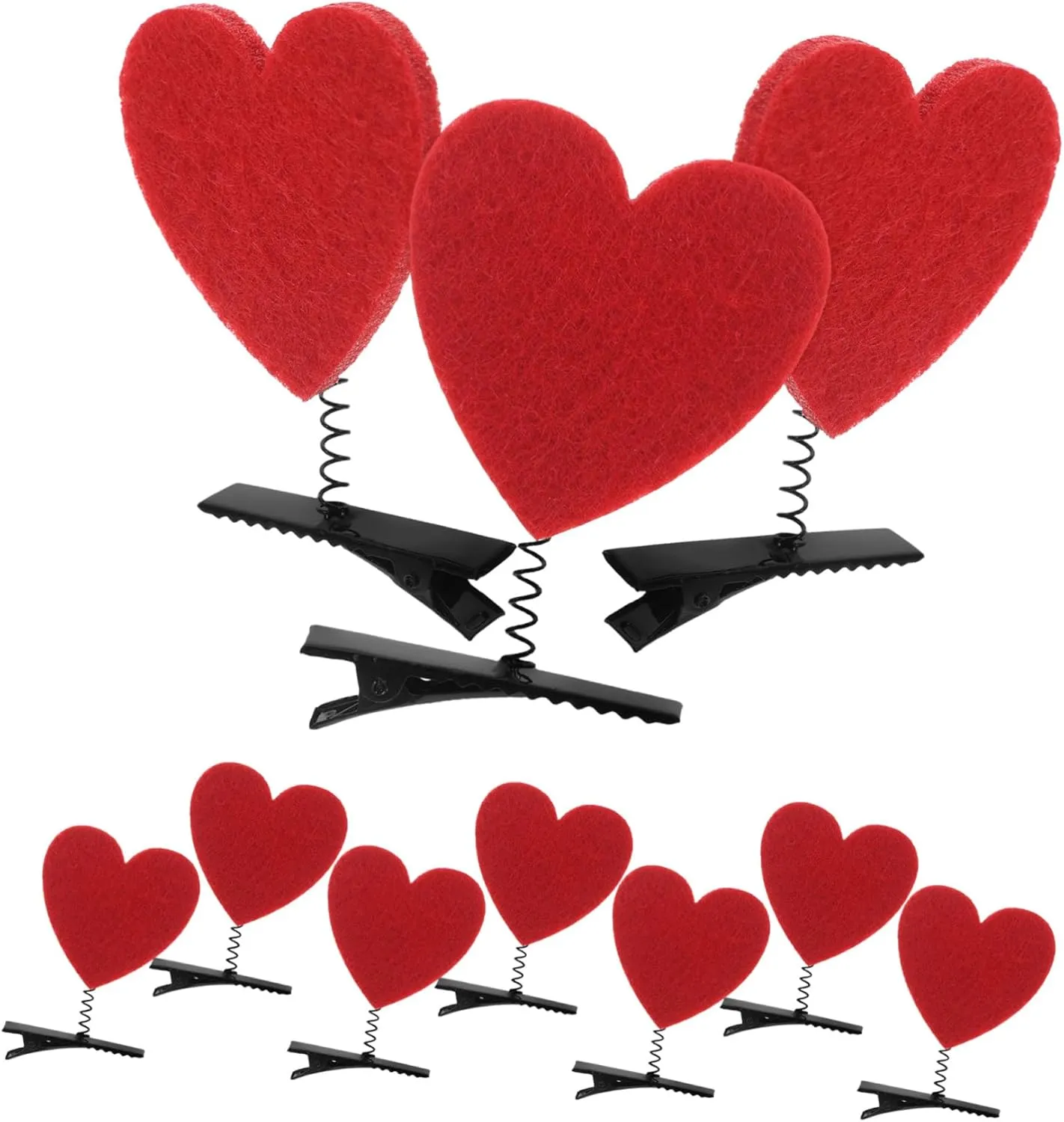 BESTYASH 10pcs Heart Shaped Hair Clips for Cute Valentine's Day Accessories Set Unique Design for Parties and Daily Wear Versatile Hair and Bag Decor